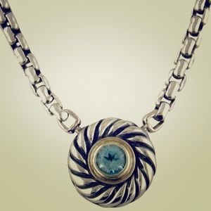 David Yurman Topaz Cookie Pendant Necklace